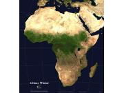 African Winter <br /> Physical <br /> Wall Map Map