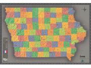 Iowa <br /> Contemporary <br /> Wall Map Map