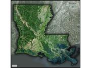 Louisiana <br /> Satellite <br /> Wall Map Map