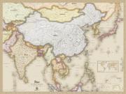 Asia <br />Antique <br /> Wall Map Map