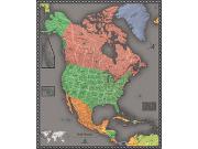 <br /> Contemporary North America <br /> Wall Map Map