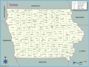 Iowa <br />County Outline <br /> Wall Map Map