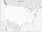 USA State Outline<br /> Wall Map Map
