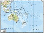 Australia/Oceania Physical Wall Map