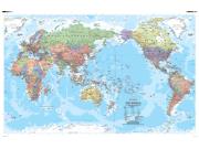 Pacific Centered World Wall Map from Hema Maps
