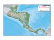 Central America Physical Wall Map