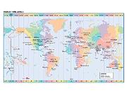 World Time Zone Wall Map from GeoNova