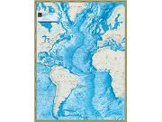 Atlantic Ocean Floor Wall Map from Newport Geographic