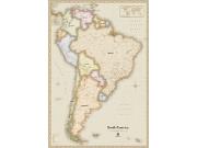 South America Antique Wall Map