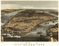 1856 New York Antique Wall Map