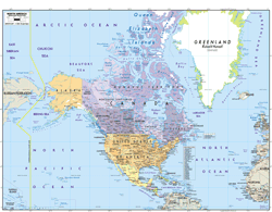 North America Political Wall Map