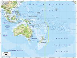 Australia Physical Wall Map