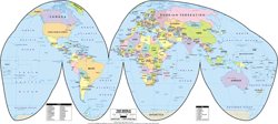 World Political Wall Map - Goode Projection