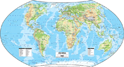 World Physical Wall Map - Hammer Projection