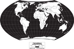World Simplified Wall Map - Hammer Projection
