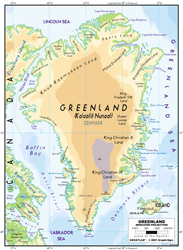 Greenland Physical Wall Map