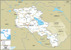 Armenia Road Wall Map