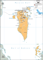 Bahrain Political Wall Map