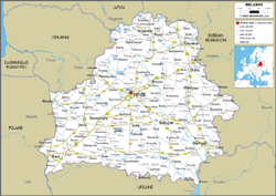 Belarus Road Wall Map