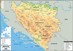 Bosnia Physical Wall Map