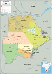 Botswana Political Wall Map