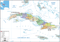Cuba Political Wall Map