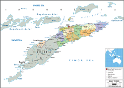 East Timor Political Wall Map
