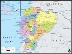 Ecuador Political Wall Map