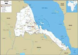 Eritrea Road Wall Map