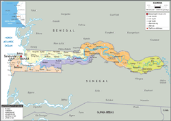 Gambia Political Wall Map