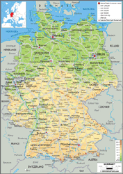 Germany Physical Wall Map