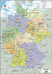 Germany Political Wall Map