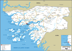 Guinea Bissau Road Wall Map