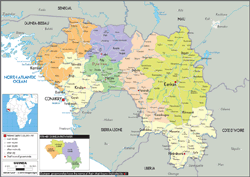 Guinea Political Wall Map