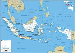 Indonesia Road Wall Map