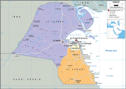 Kuwait Political Wall Map