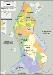 Liechtenstein Political Wall Map