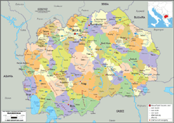 Macedonia Political Wall Map