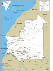 Mauritania Road Wall Map