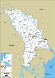 Moldova Road Wall Map
