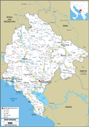 Montenegro Road Wall Map