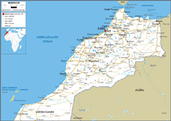 Morocco Road Wall Map