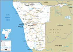 Namibia Road Wall Map