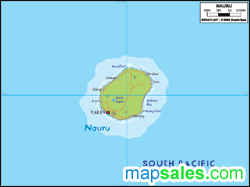 Nauru Physical Wall Map