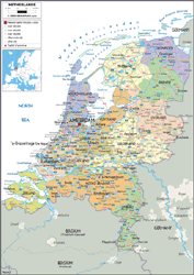 Netherlands Political Wall Map