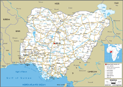 Nigeria Road Wall Map