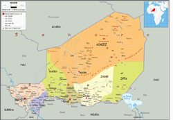 Niger Political Wall Map