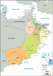 Oman Political Wall Map