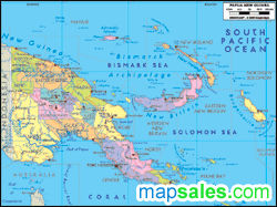 Papua New Guinea Political Wall Map