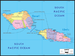 Samoa Political Wall Map